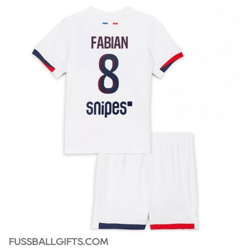 Paris Saint-Germain Fabian Ruiz #8 Fußballbekleidung Auswärtstrikot Kinder 2025-26 Kurzarm (+ kurze hosen)
